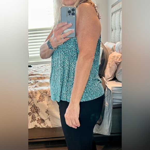 Liverpool top - teal and black print - Picture 3 of 5